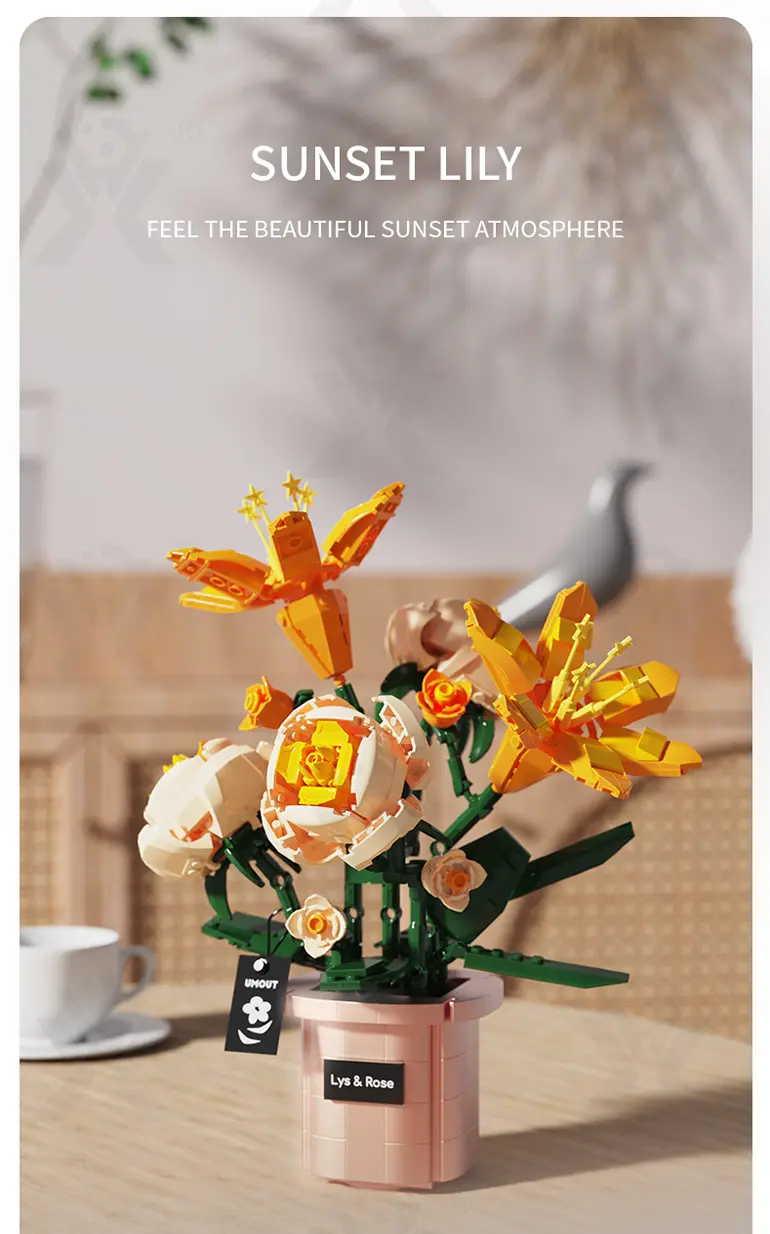 Flower Building Blocks Toy, Decor Use and Fun (TG4307317) — product detail panel 8