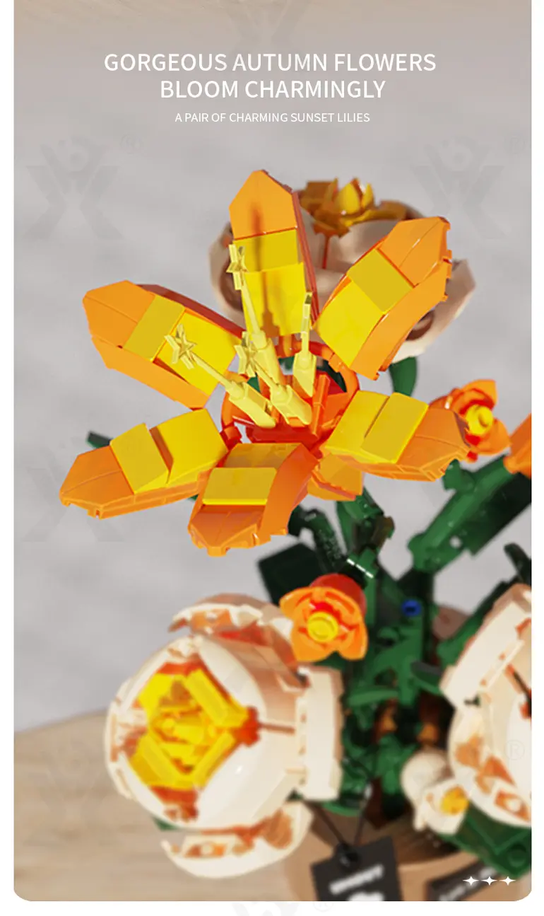 Flower Building Blocks Toy, Decor Use and Fun (TG4307317) — product detail panel 9
