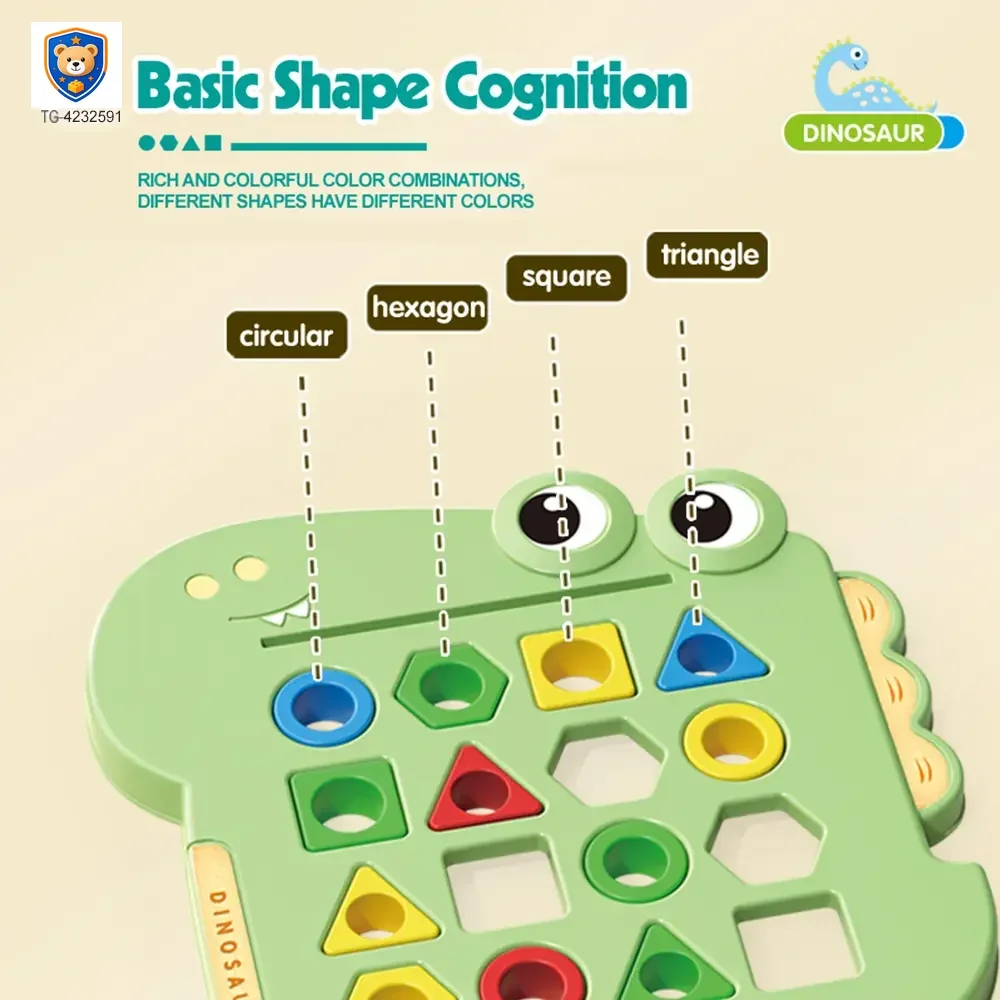 Shape Pairing Puzzle Toy, Dinosaur Outlook — product view 3