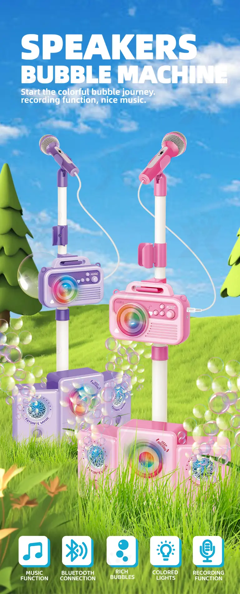 2-in-1 Microphone Speaker Bubble Maker (TG4855494) — product detail panel 1