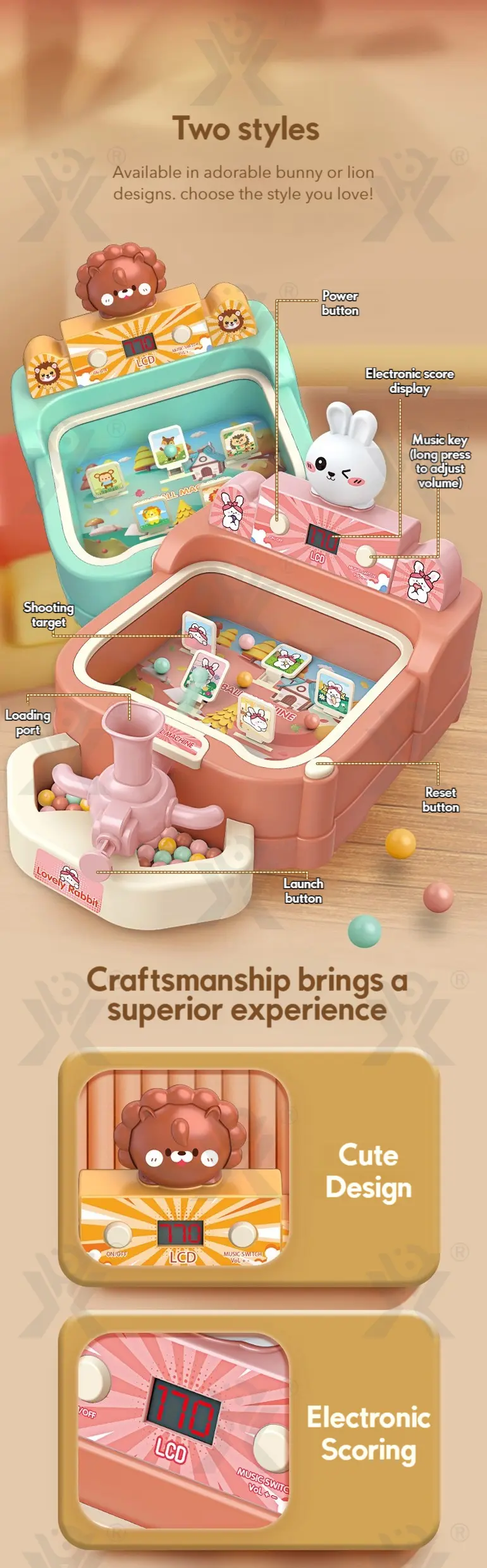 Kids Pinball Shooting Game, Developmental Board Toy (TG4398771) — product detail panel 7
