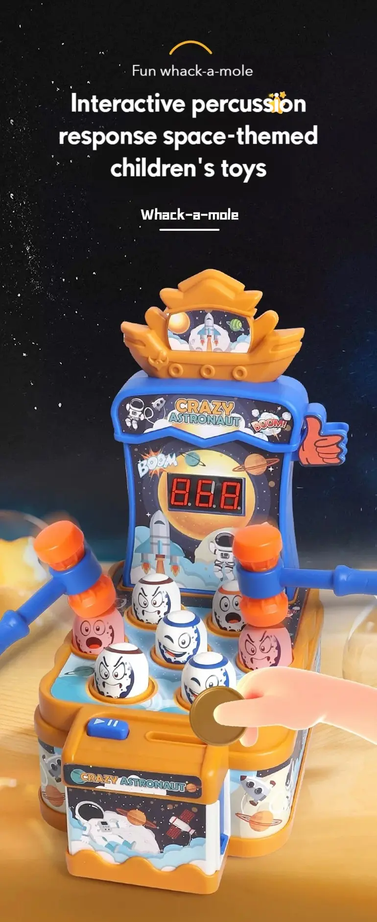 Kids Astronaut Whack-A-Mole Toy Game (TG4833246) — product detail panel 1