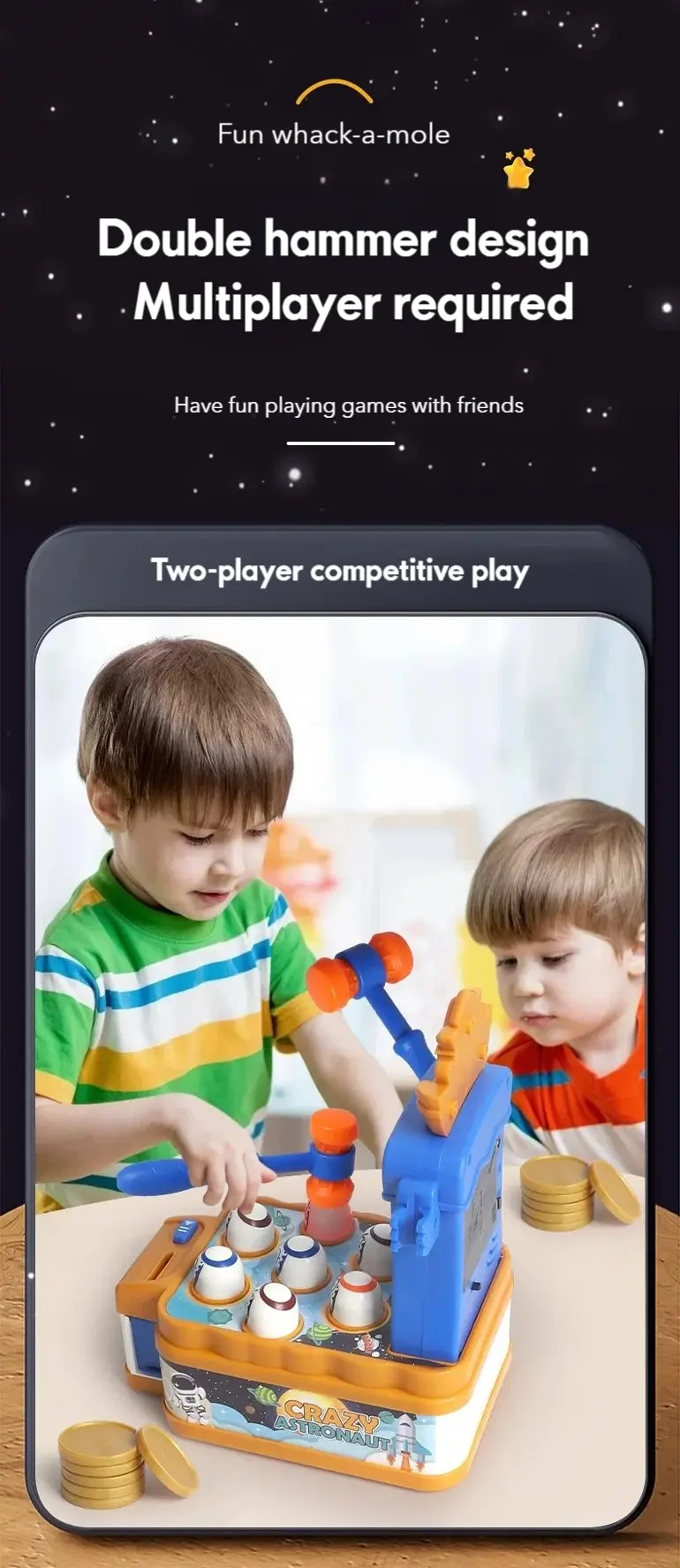 Kids Astronaut Whack-A-Mole Toy Game (TG4833246) — product detail panel 4