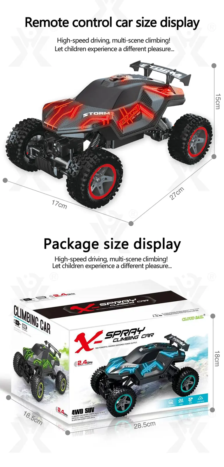 RC Cars 1/16 Scales, Spray Rock Crawler RC Car Toy (TG4279990) — product detail panel 15
