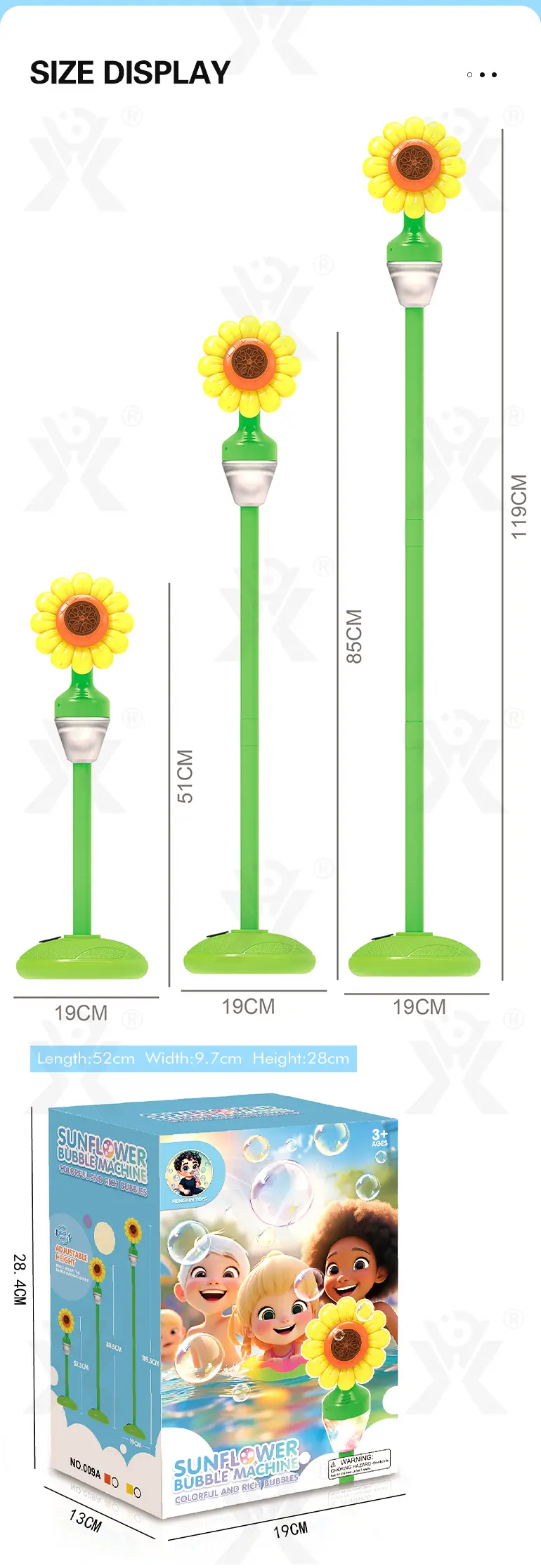 Sunflower Bubble Machine, Best For Party Game (TG5026314) — product detail panel 11
