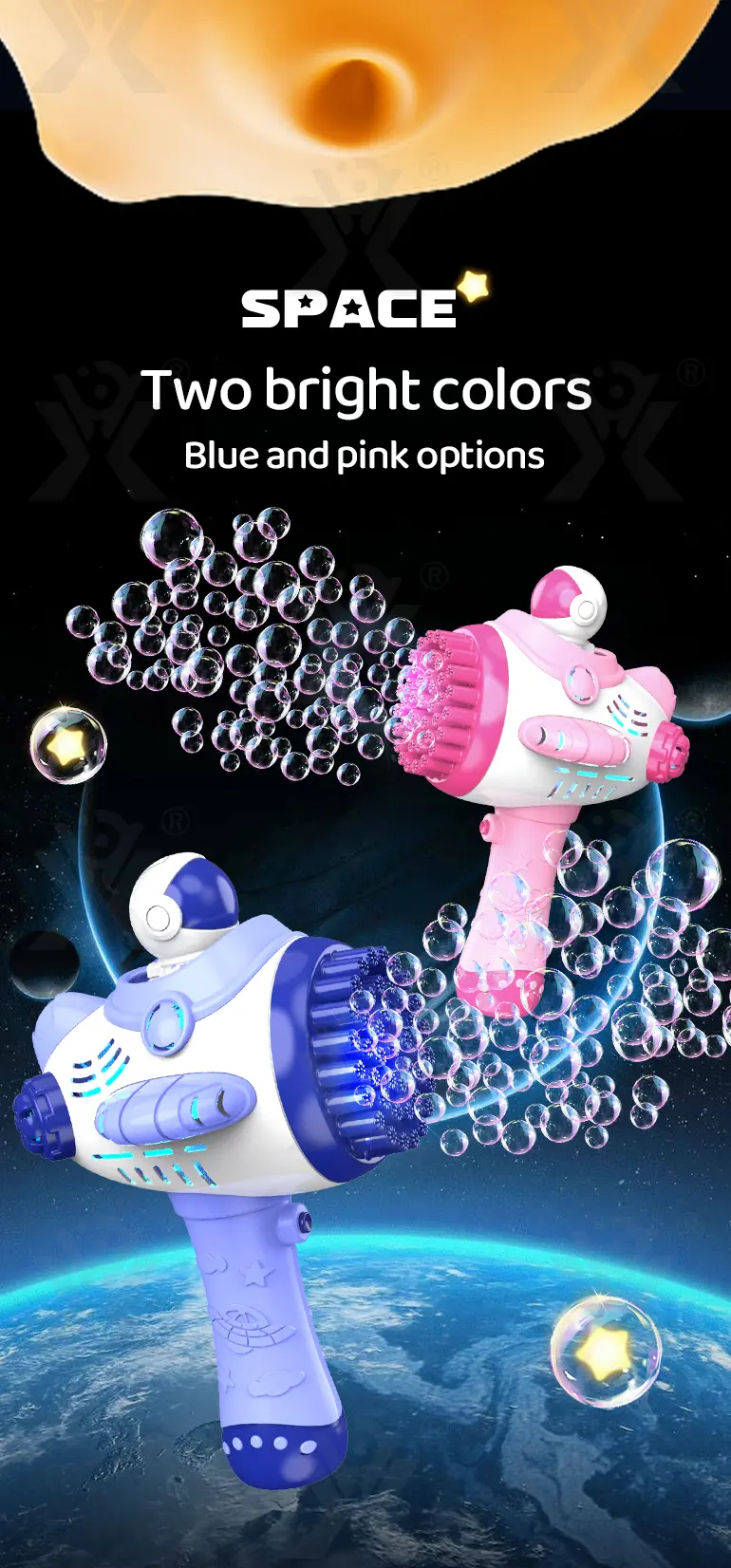 Astronaut Bubble Gun Toy, Spaceman Themed With 45 Holes (TG4208864) — product detail panel 2
