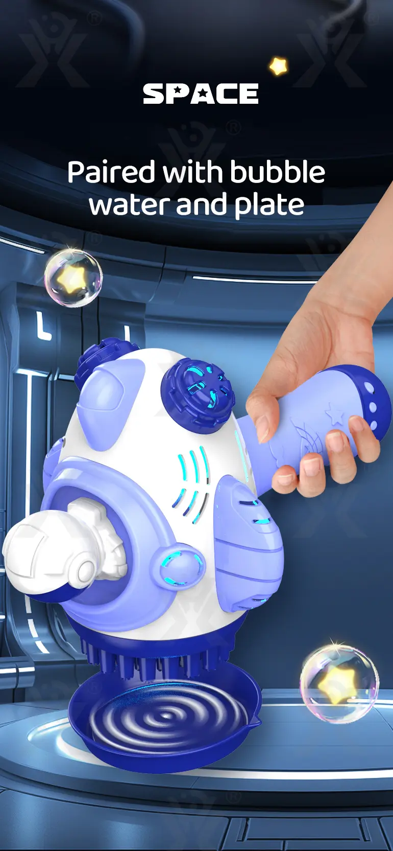Astronaut Bubble Gun Toy, Spaceman Themed With 45 Holes (TG4208864) — product detail panel 5