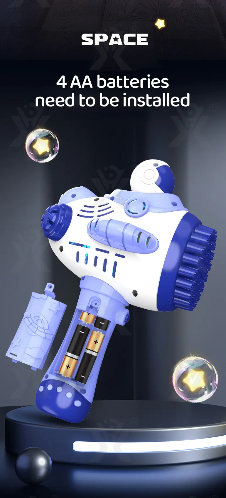 Astronaut Bubble Gun Toy, Spaceman Themed With 45 Holes (TG4208864) — product detail panel 7