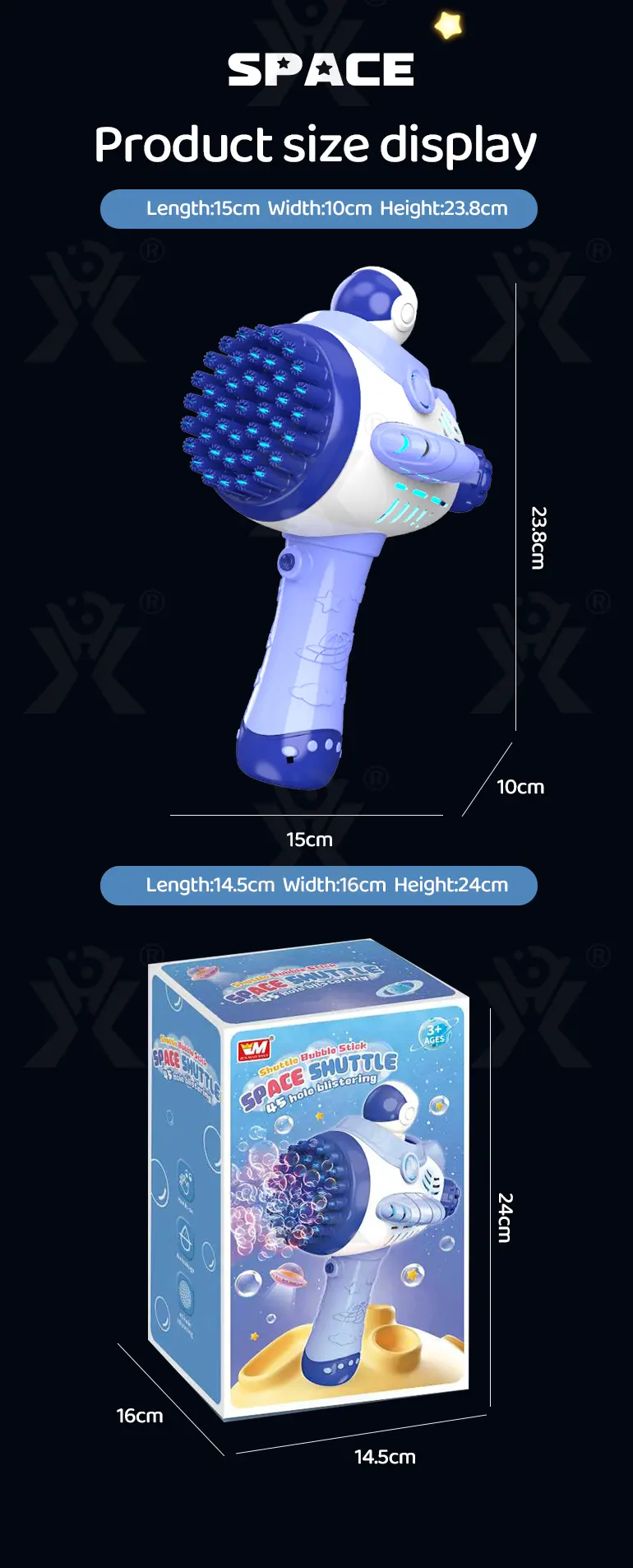Astronaut Bubble Gun Toy, Spaceman Themed With 45 Holes (TG4208864) — product detail panel 9
