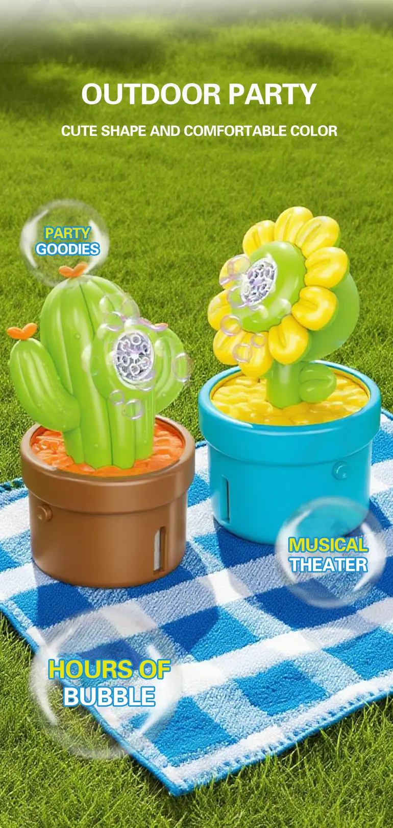Plant-Shaped Bubble Machine Toy, Portable Cactus Bubble (TG4906710) — product detail panel 2