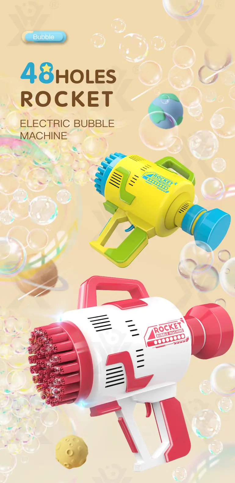 48-Hole Electric Bubble Machine -Summer toys For Kids (TG2370241) — product detail panel 1