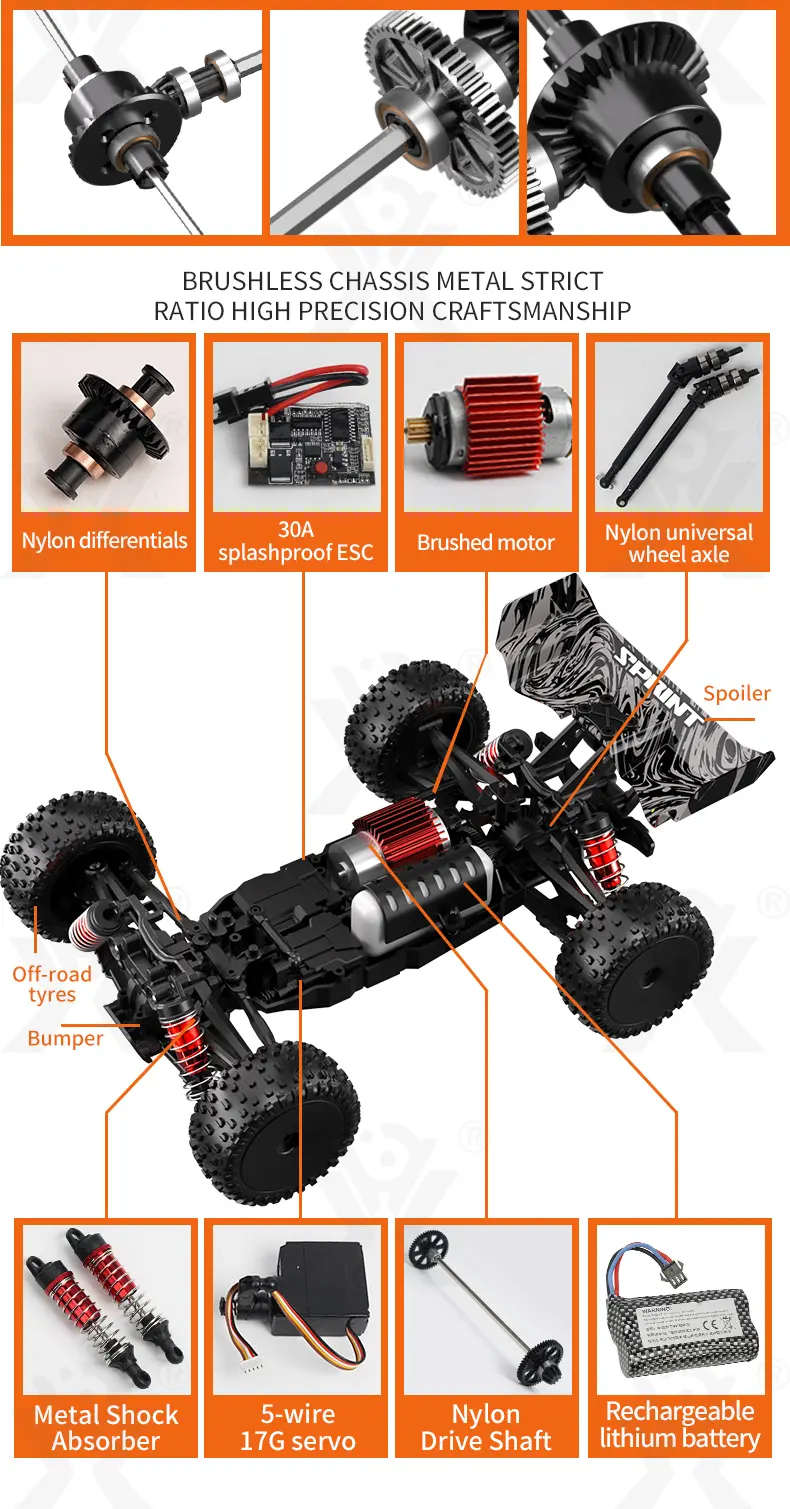 High-Speed RC Car, Fast Remote Control Car with 36KM/H Top Speed (TG4048968) — product detail panel 6