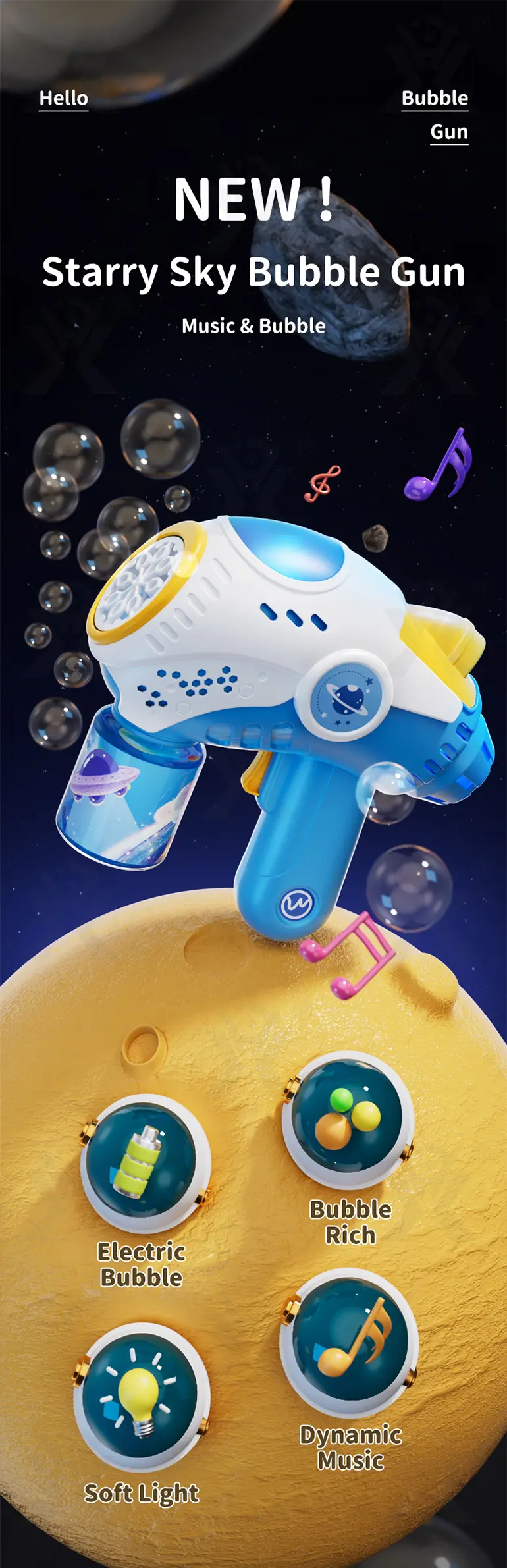 Sky Bubble Machine Gun 360° Leak-Proof (TG4330914) — product detail panel 1