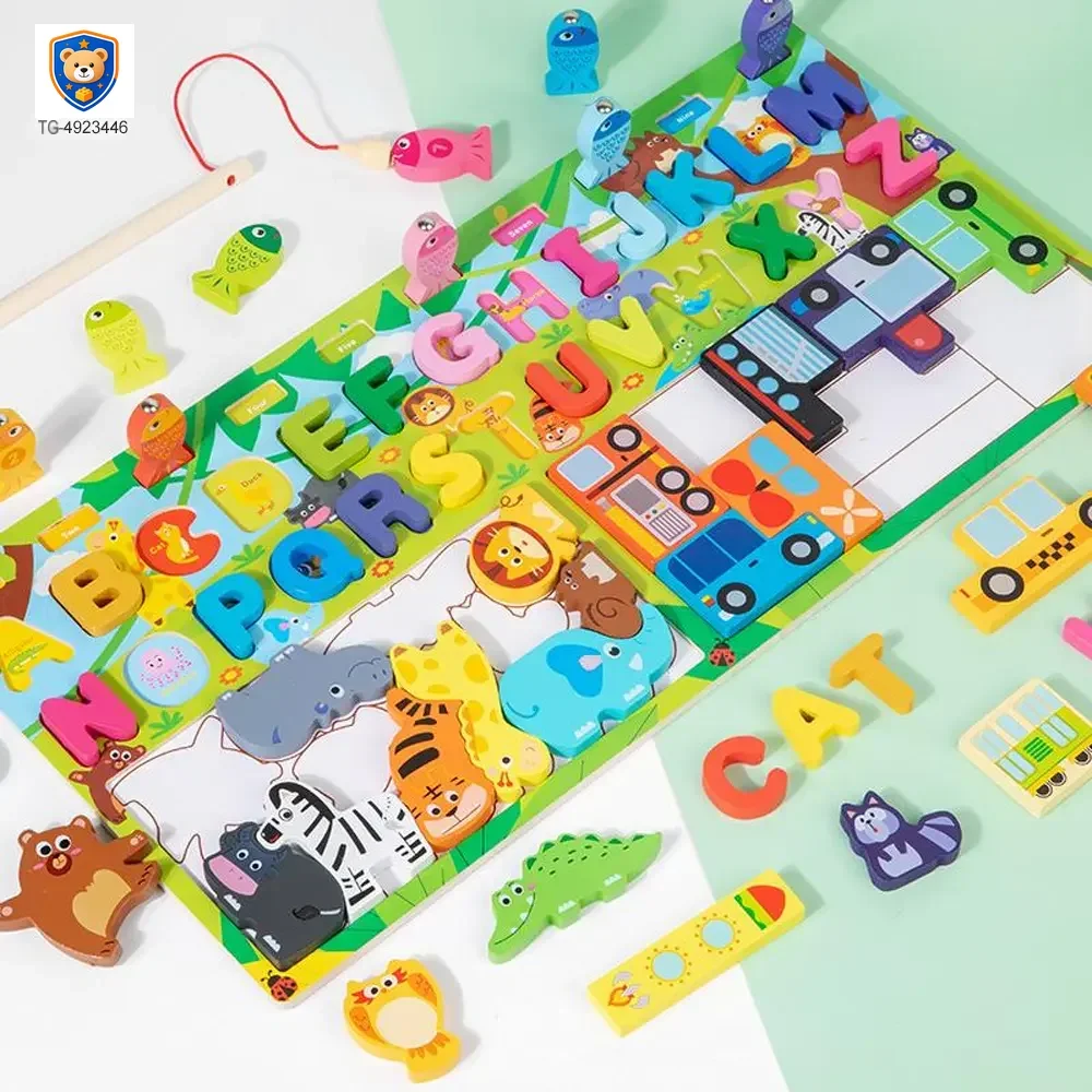 WholesaleKids Wooden Puzzle Toy, Math Game Included — product view 2