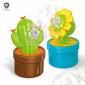 Plant-Shaped Bubble Machine Toy, Portable Cactus Bubble