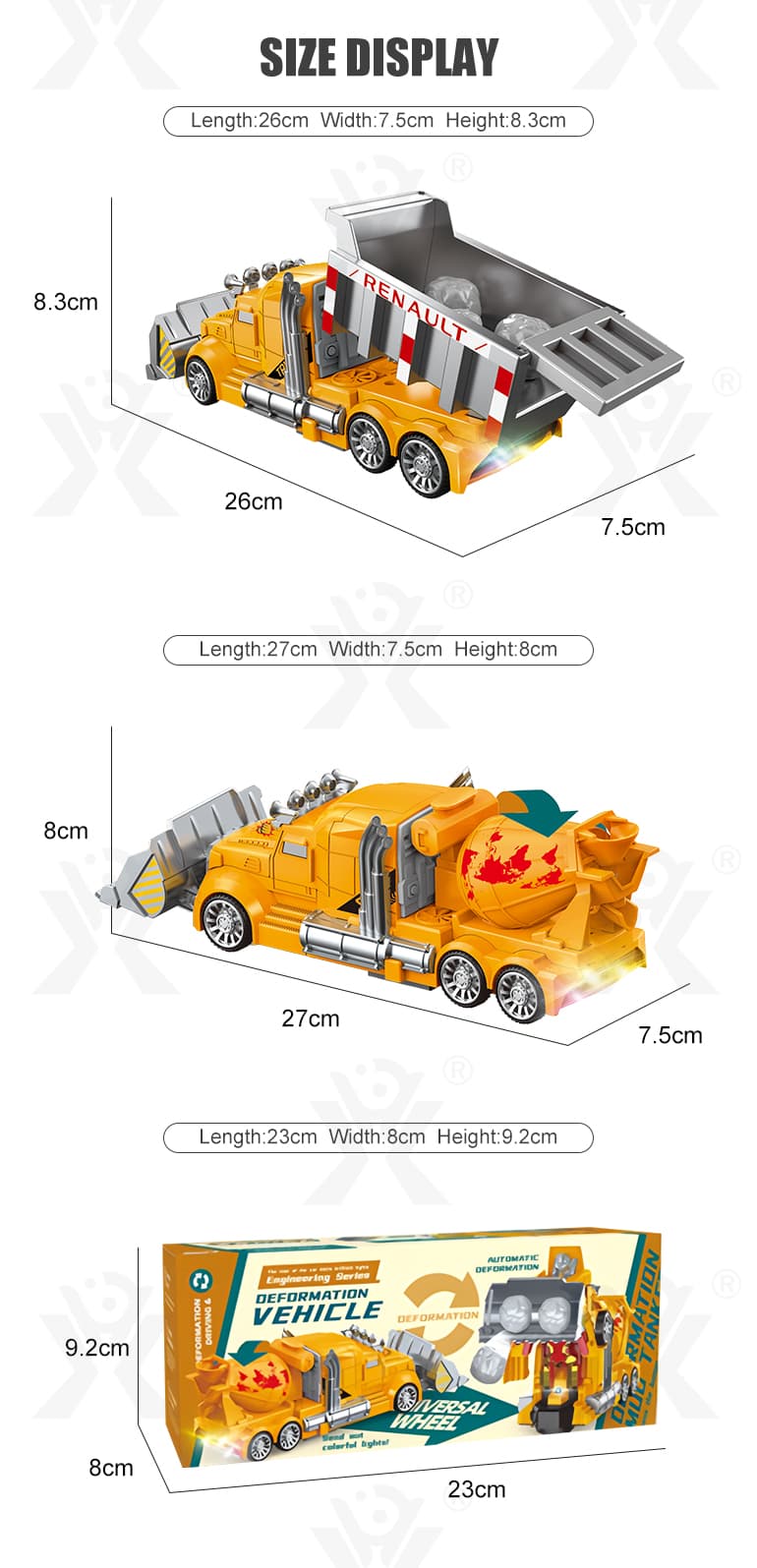 Kids Deformation Bulldozer, Engineer Truck Vehicle Toys Supplier (TG2316375) — product detail panel 7