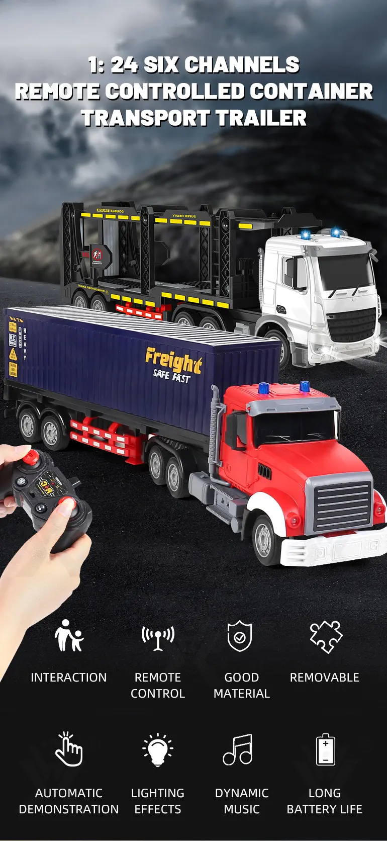1:24 RC Trailer Car, Semi Truck Toy (TG4376444) — product detail panel 1