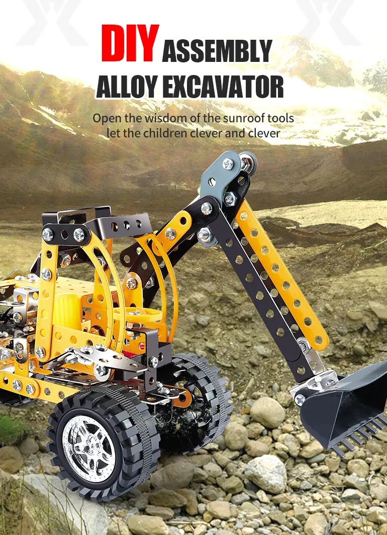 STEM Building Project Toys, DIY Alloy Excavator Toy (TG1115084) — product detail panel 1