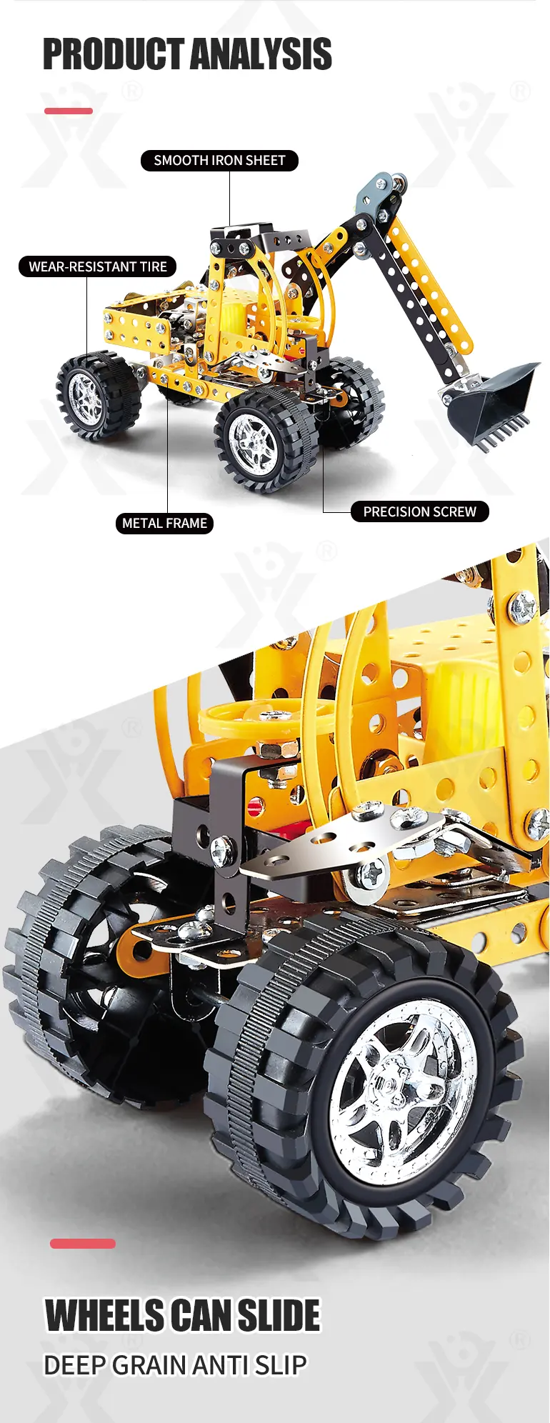 STEM Building Project Toys, DIY Alloy Excavator Toy (TG1115084) — product detail panel 3