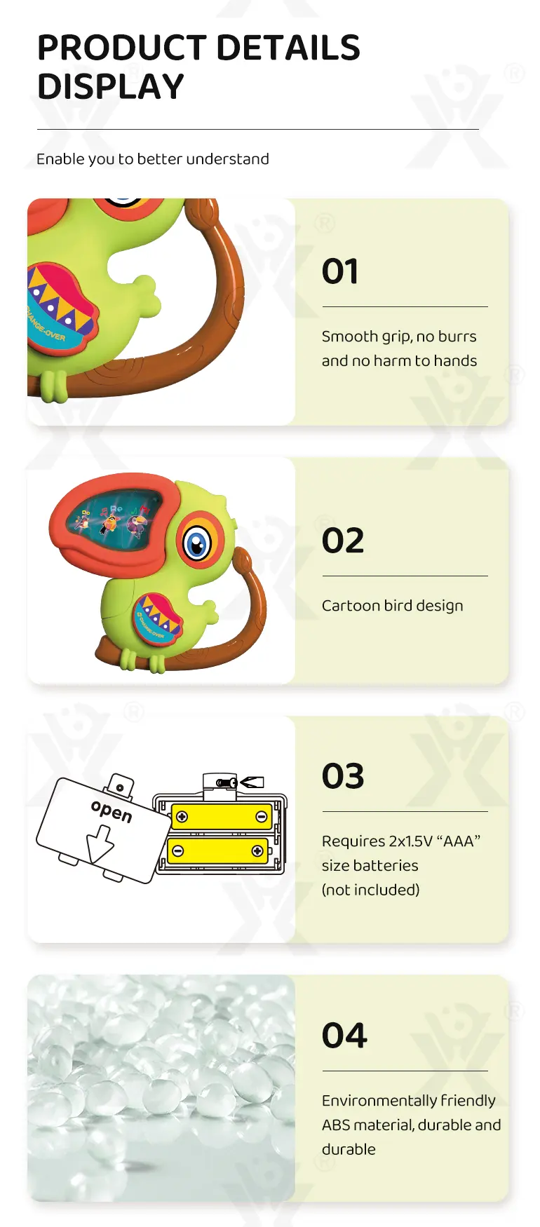 Buy Little Anael Bird, Cartoon Bird Piano Toy (TG3985073) — product detail panel 6