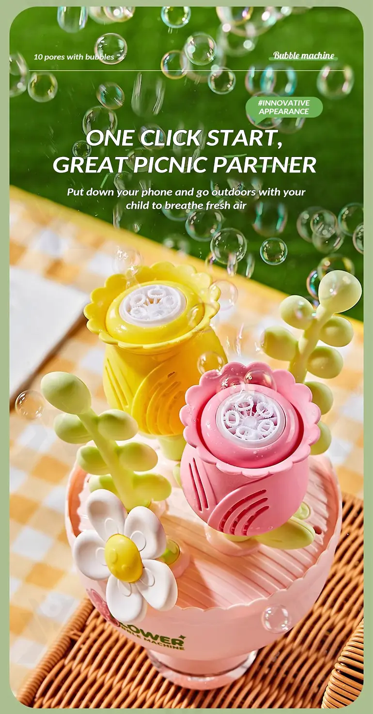 Electric Handheld Flower Bubble Machine Toy (TG4923029) — product detail panel 2