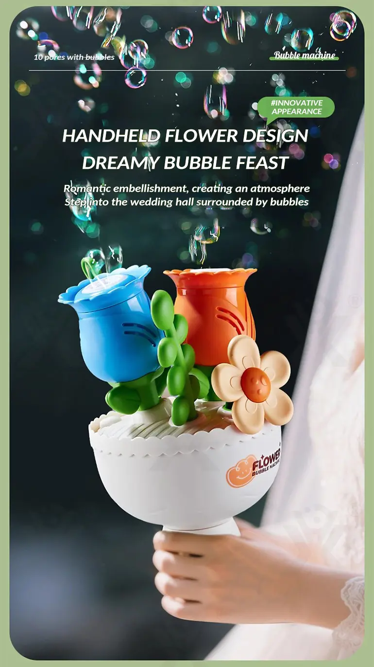 Electric Handheld Flower Bubble Machine Toy (TG4923029) — product detail panel 6