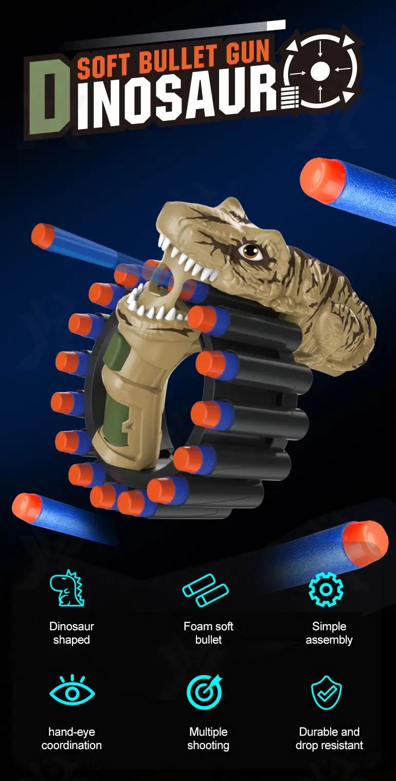 Soft Bullet Gun Toy with Dinosaur Shape (TG3992396) — product detail panel 1