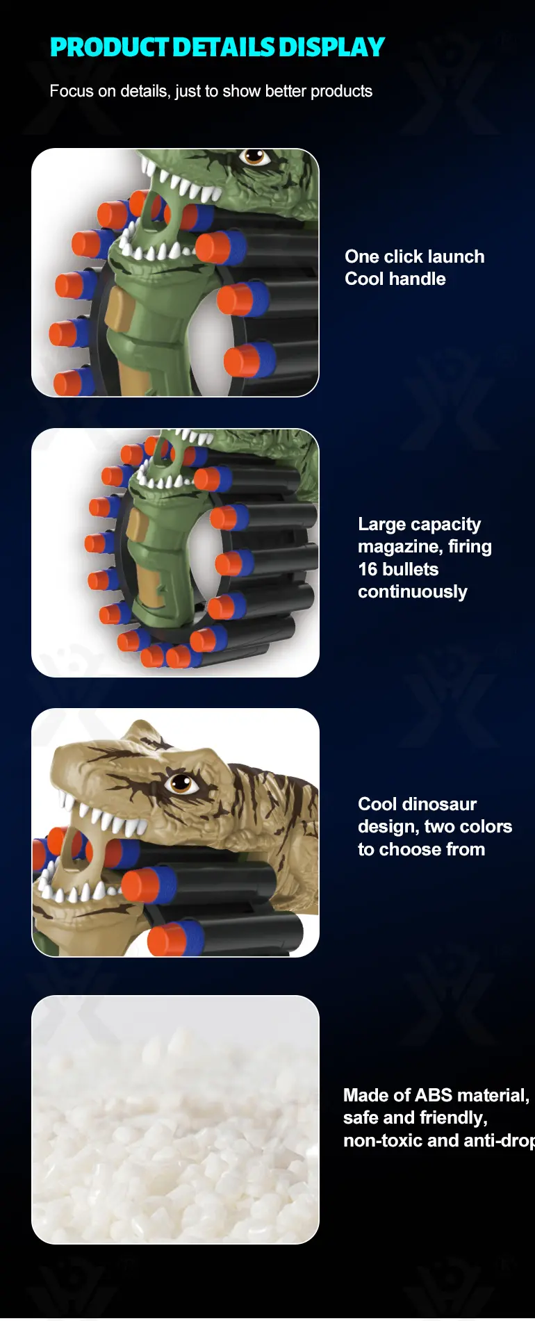 Soft Bullet Gun Toy with Dinosaur Shape (TG3992396) — product detail panel 6