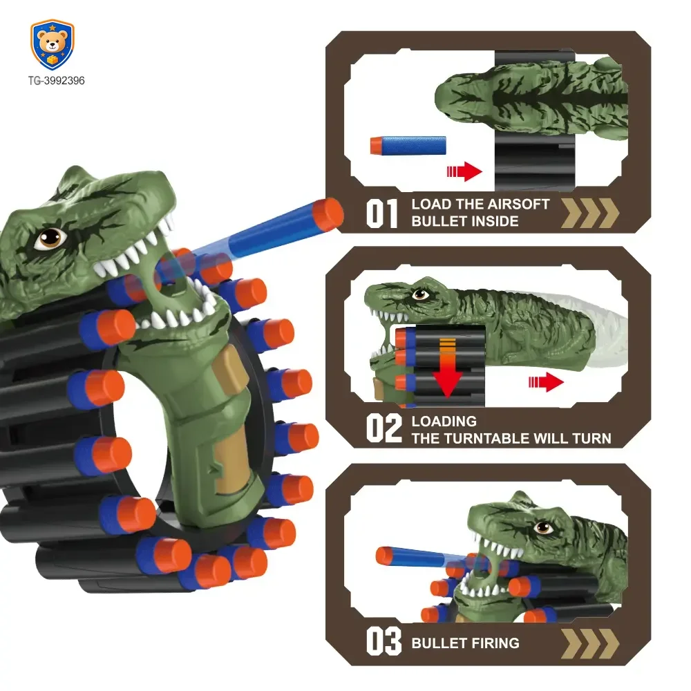 Soft Bullet Gun Toy with Dinosaur Shape — product view 7