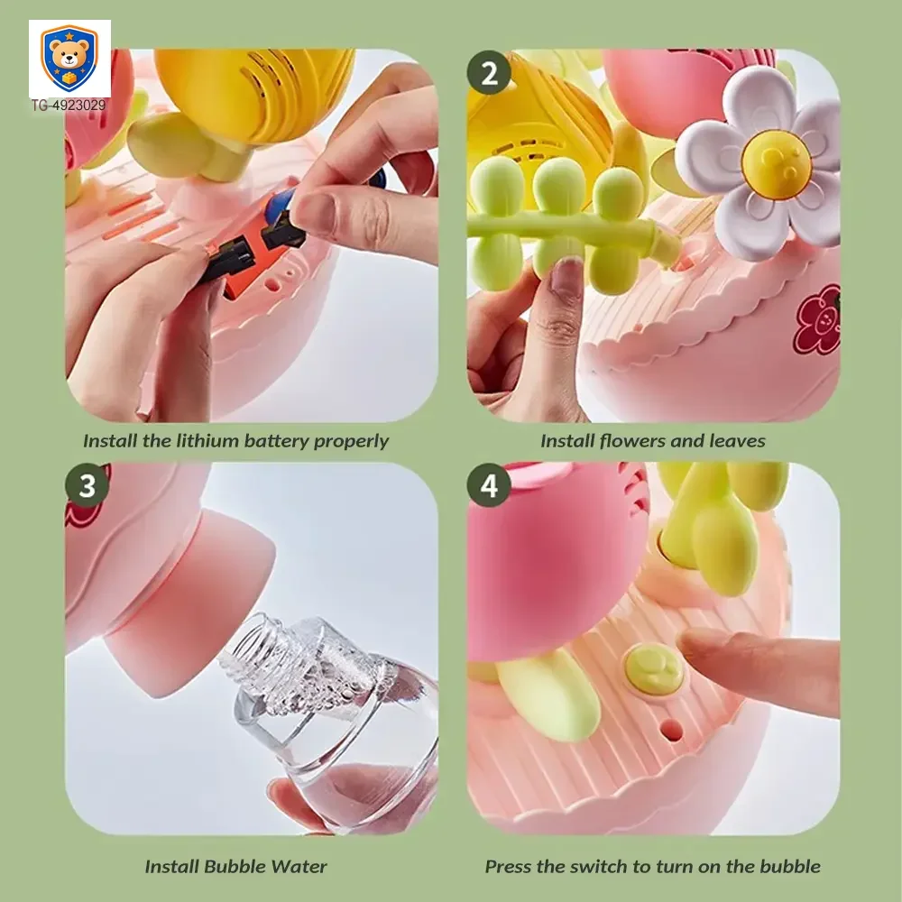 Electric Handheld Flower Bubble Machine Toy — product view 2