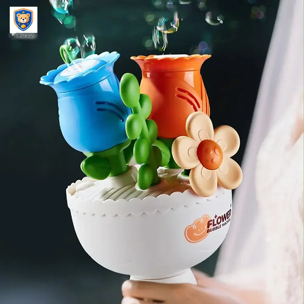Electric Handheld Flower Bubble Machine Toy — product view 3