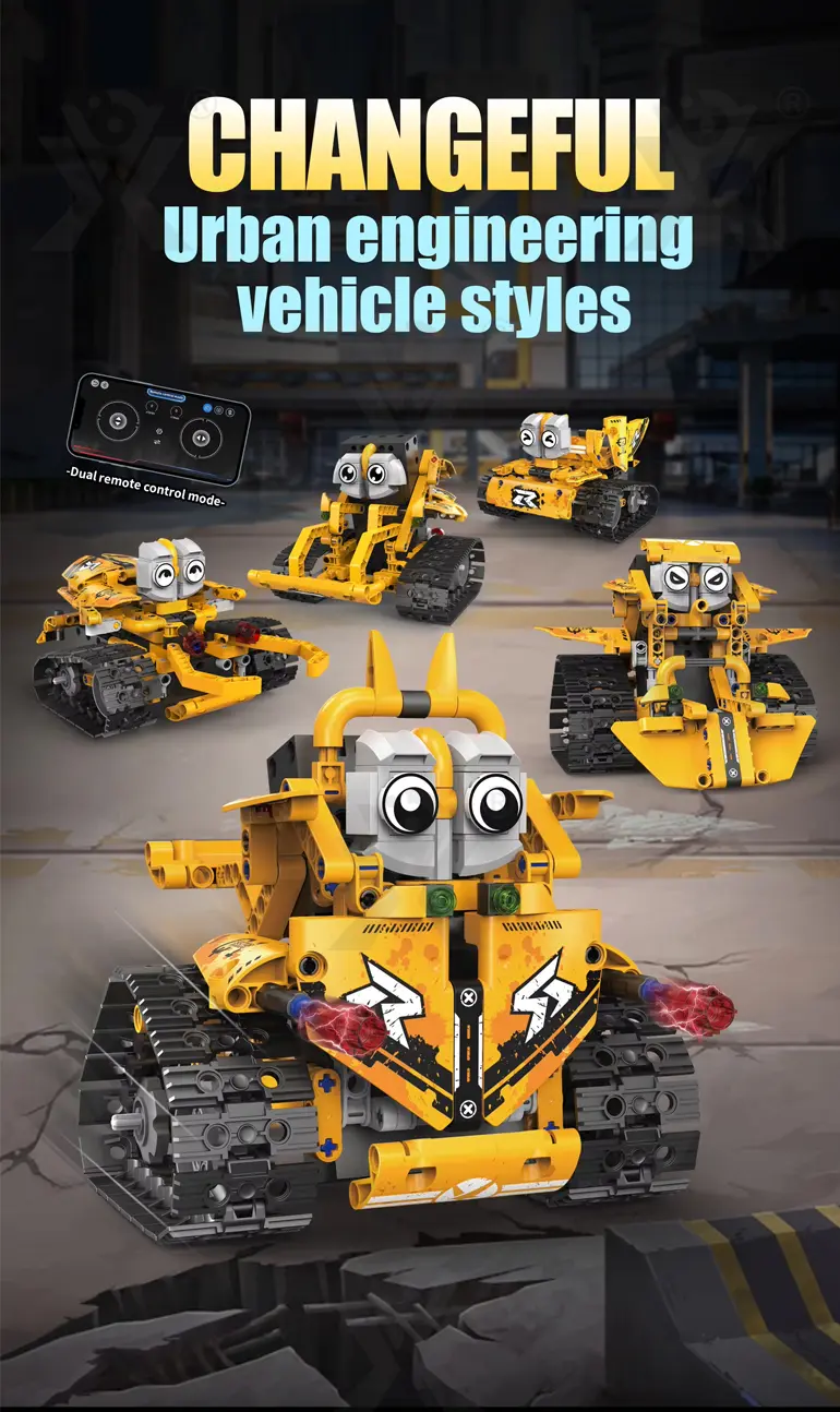 5-in-1 Robot Building Set, Remote and App Control Compatible (TG4989967) — product detail panel 1