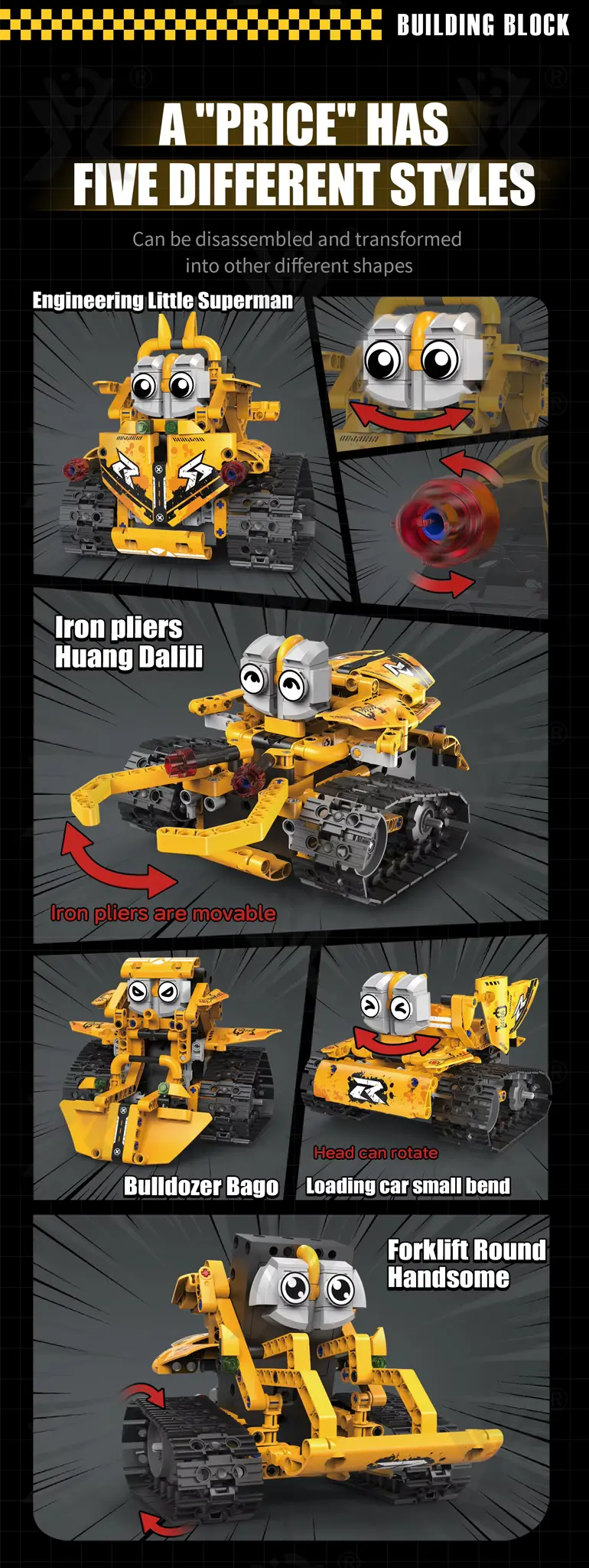5-in-1 Robot Building Set, Remote and App Control Compatible (TG4989967) — product detail panel 2