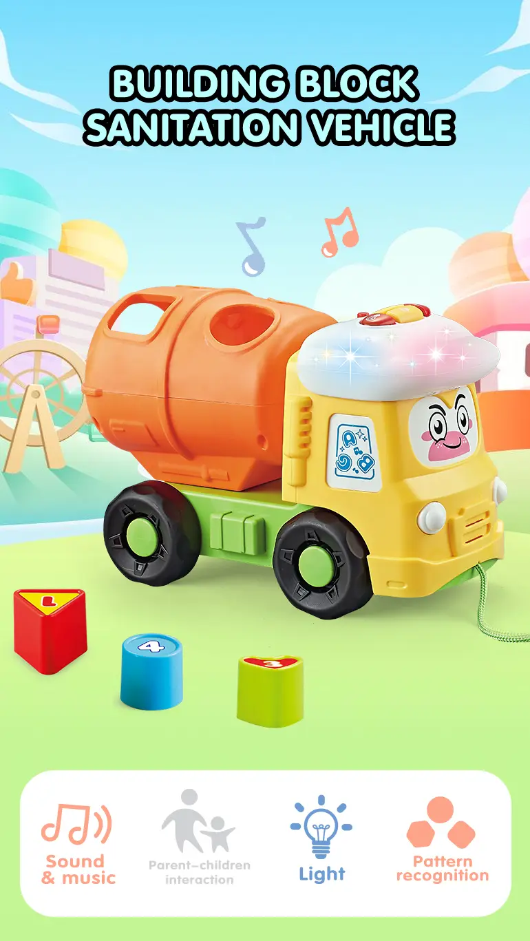 Shape Matching Vehicle Toy, Musical Building Block Car Toy (TG4445015) — product detail panel 1