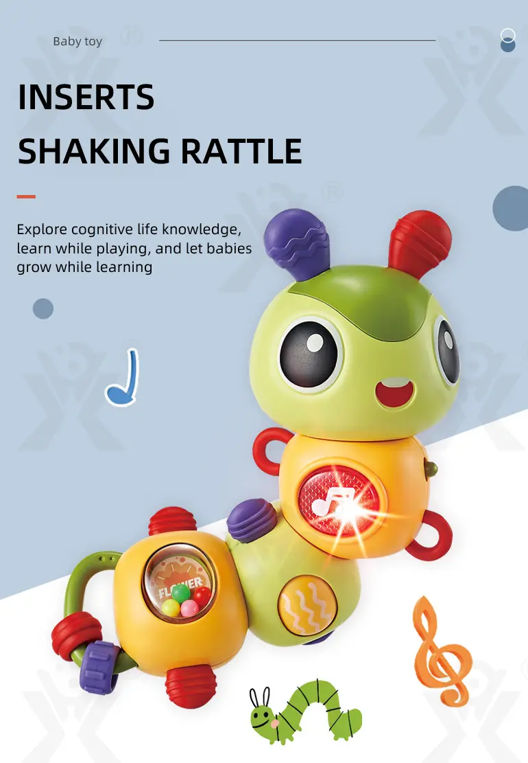 Electric Caterpillar Toy with Music, Sound, Lighting, and 360 Degree Rotation (TG4164697) — product detail panel 1