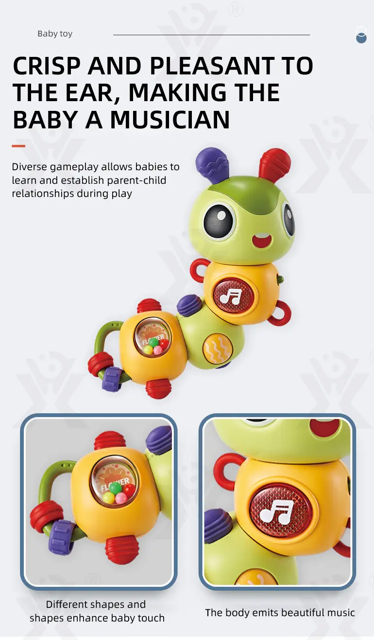 Electric Caterpillar Toy with Music, Sound, Lighting, and 360 Degree Rotation (TG4164697) — product detail panel 3