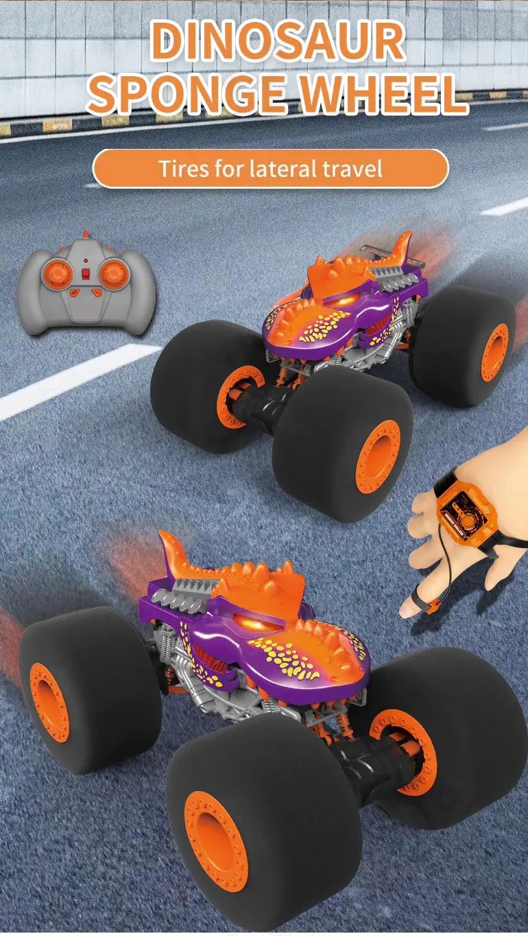 Gesture RC Dinosaur Car Toys,1:16 Dinosaur Monster Truck RC Stunt Car with Music Light Spray Mist (TG4153473) — product detail panel 2