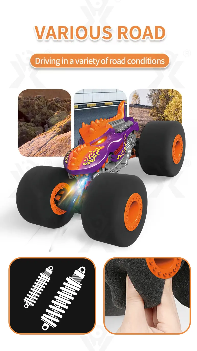 Gesture RC Dinosaur Car Toys,1:16 Dinosaur Monster Truck RC Stunt Car with Music Light Spray Mist (TG4153473) — product detail panel 3