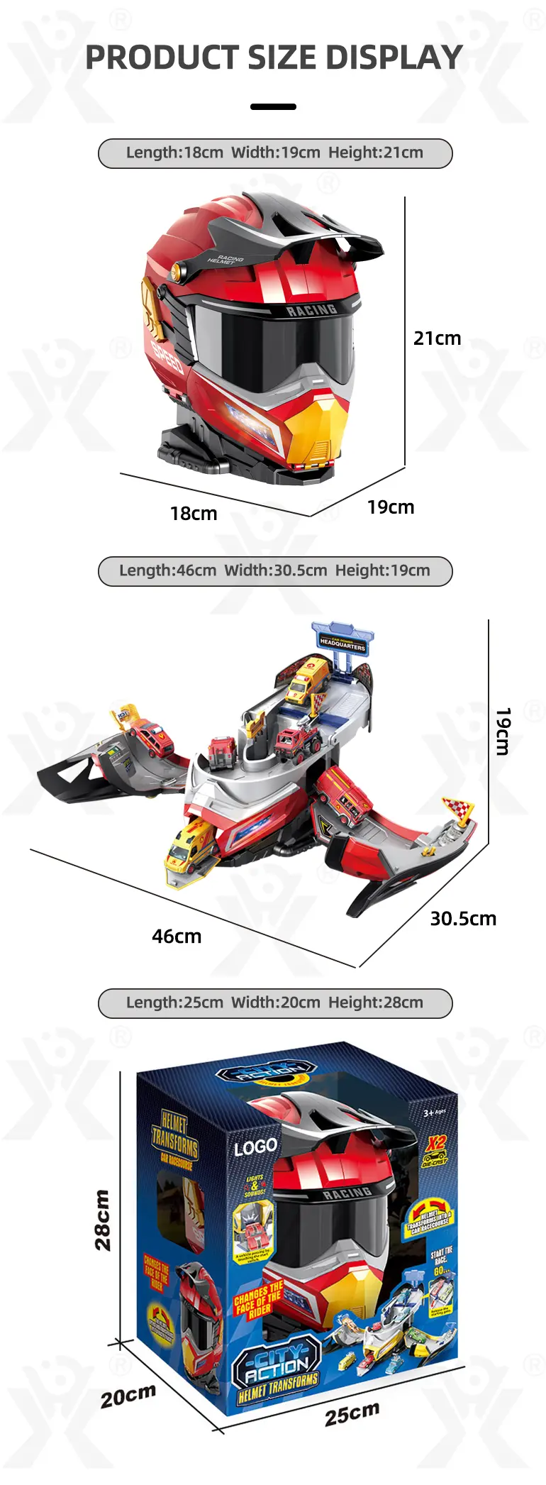 2-in-1 Helmet Transforms Racer Track Set (TG4371411) — product detail panel 8
