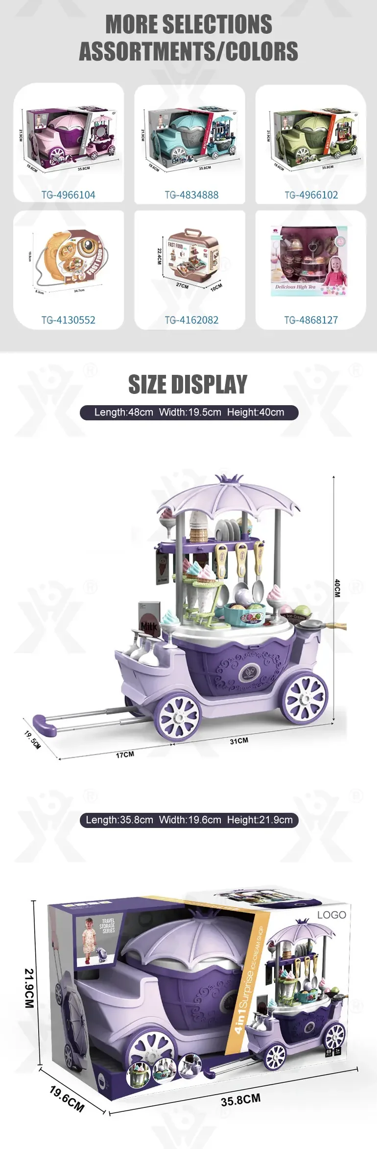 Simulated Ice Cream Princess Cart Toy, Play House Toys (TG4966105) — product detail panel 7