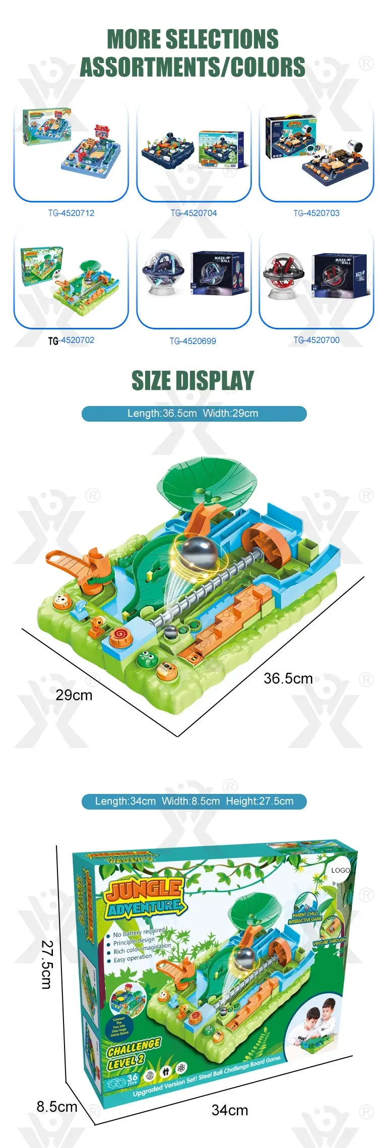 Interactive Jungle Adventure Ball Maze Board Game- Educational Children’s Toys (TG4520702) — product detail panel 5
