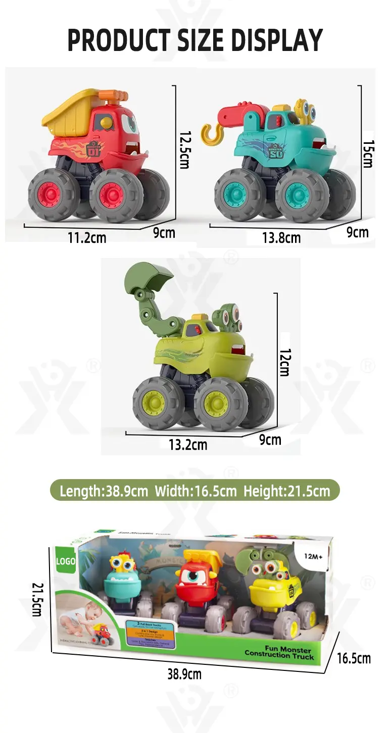 Pull Back Monster Car Toy, Fun Monster Construction Truck (TG4213269) — product detail panel 11