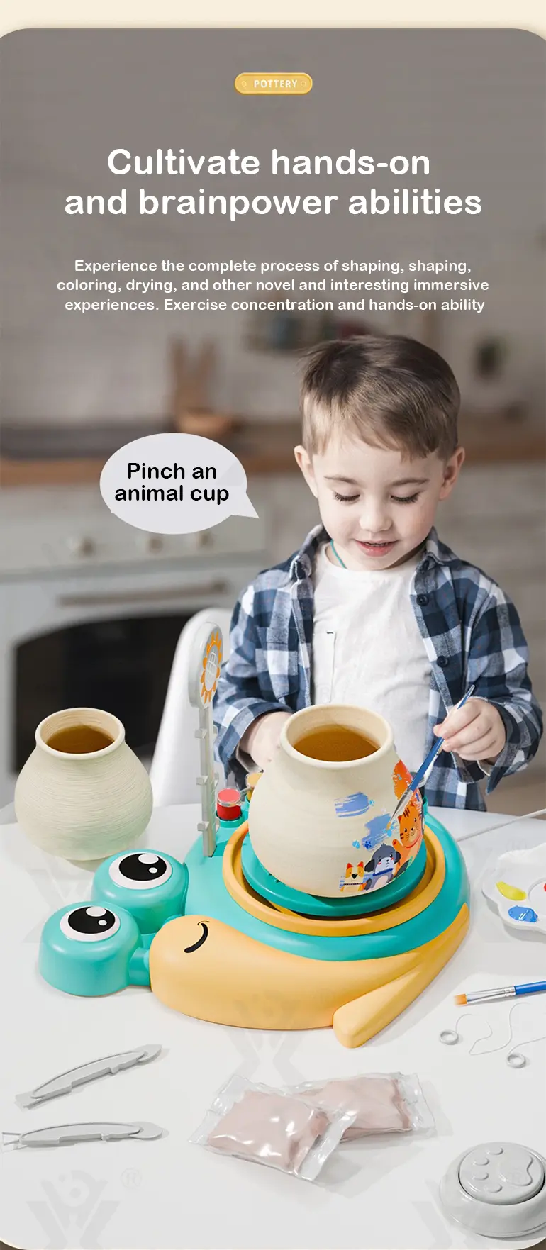 Pottery Machine Toy, Snail Shaped, For Kids (TG4358668) — product detail panel 3