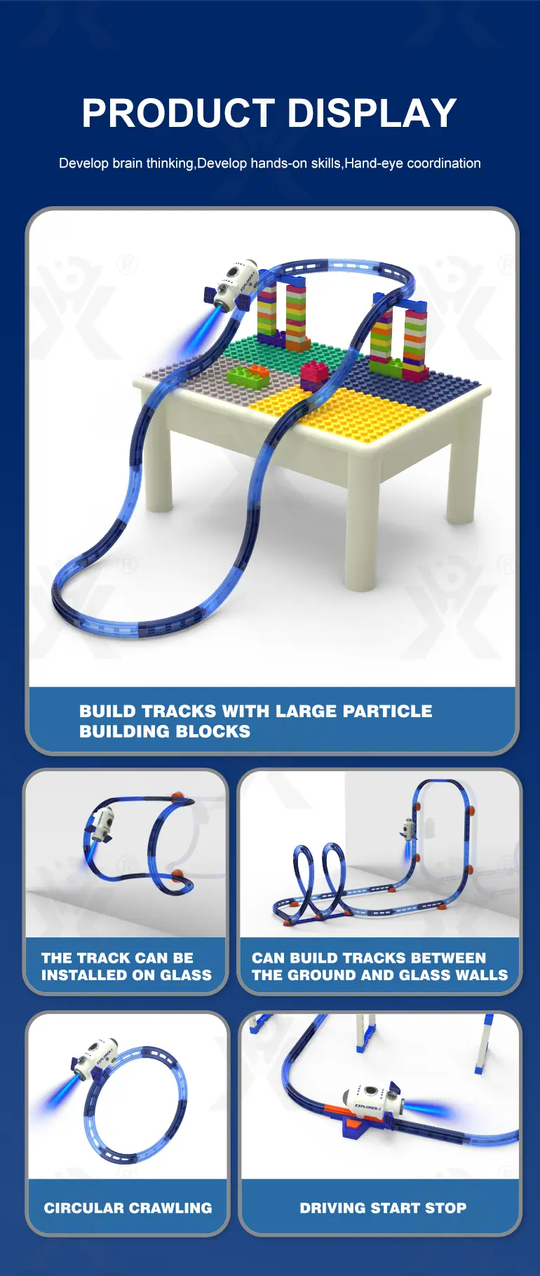 Plastic Space Theme Assemble Building Block Electric Track Toy Set (TG499150101) — product detail panel 2