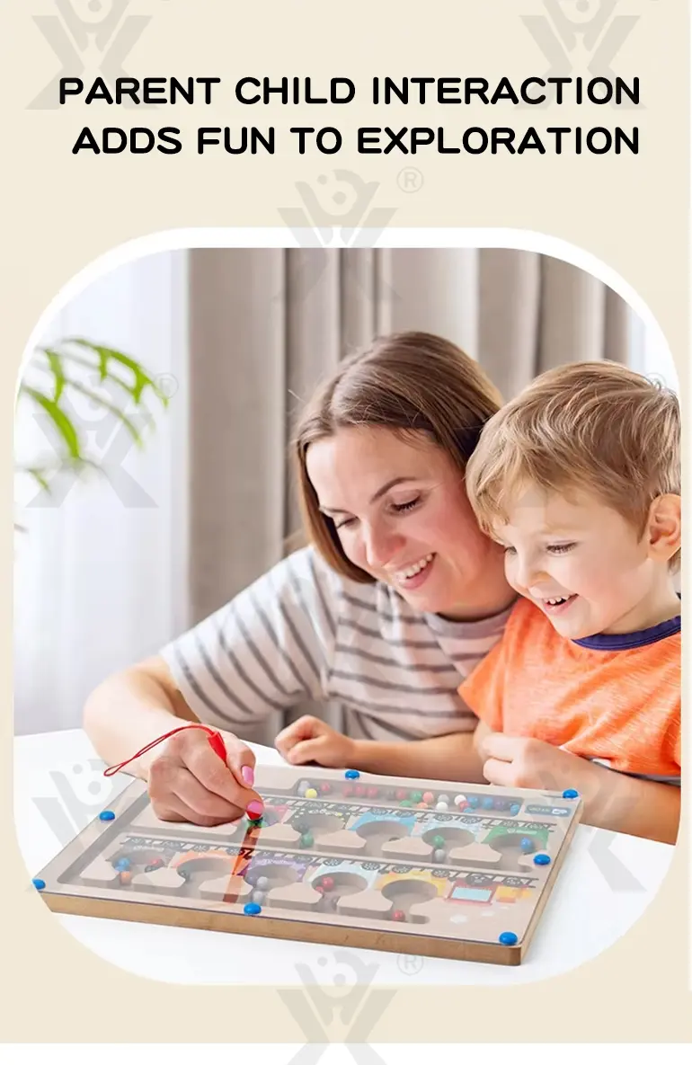Wooden Train Magnetic Maze, Montessori Magnetic Toy for Kids (TG4862361) — product detail panel 2