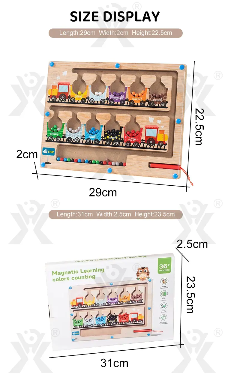 Wooden Train Magnetic Maze, Montessori Magnetic Toy for Kids (TG4862361) — product detail panel 4