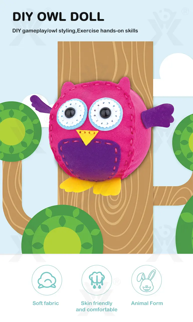 DIY Owl Doll Toy, Sewing Kit (TG4008049) — product detail panel 1