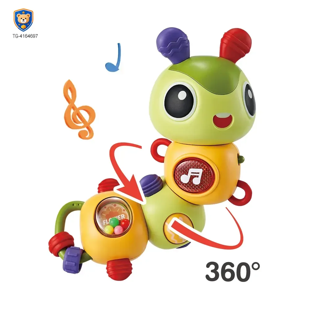 Electric Caterpillar Toy with Music, Sound, Lighting, and 360 Degree Rotation — product view 1
