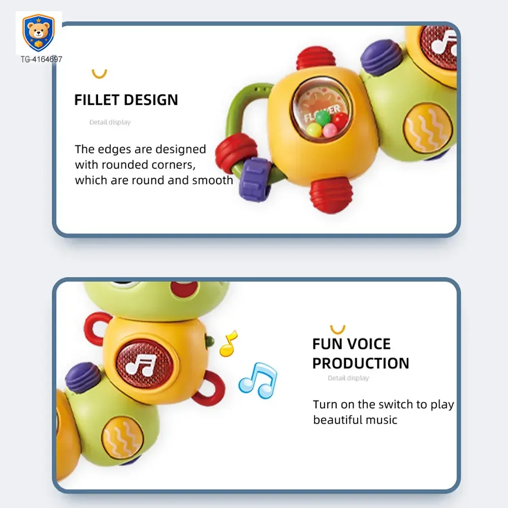 Electric Caterpillar Toy with Music, Sound, Lighting, and 360 Degree Rotation — product view 6