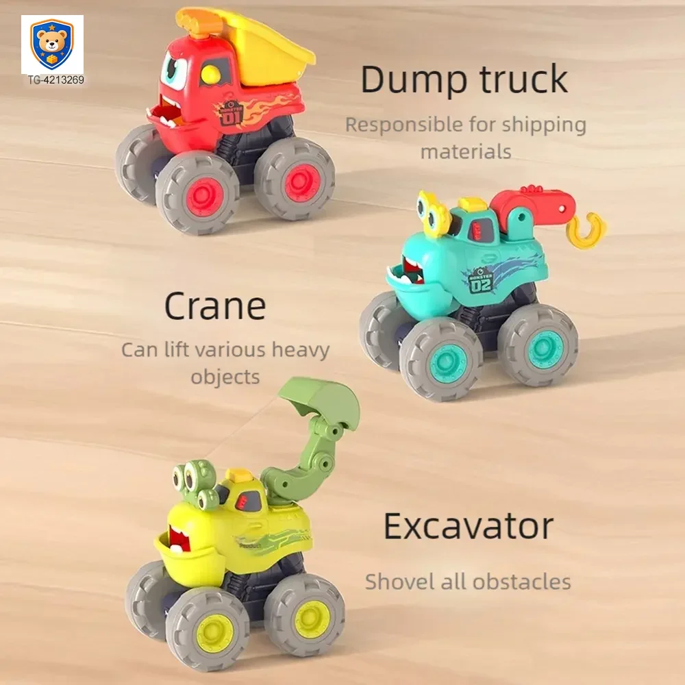 Pull Back Monster Car Toy, Fun Monster Construction Truck — product view 6